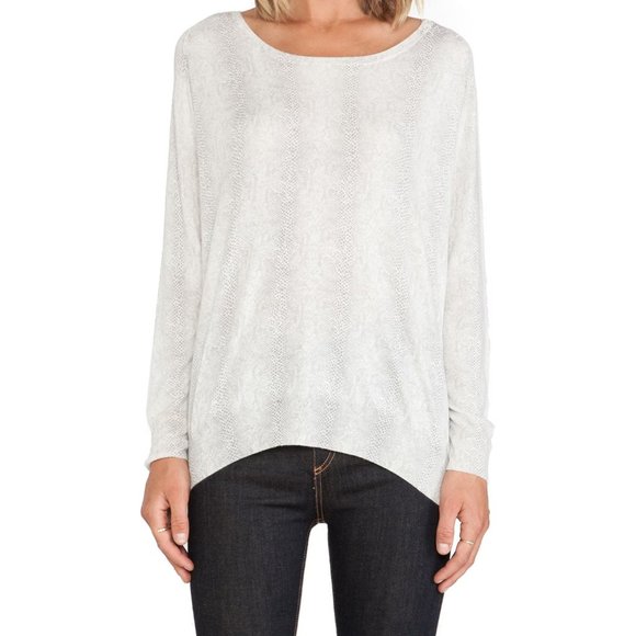 REVOLVE JOIE‎ $198 Emari E Sweater Wool Blend Split Hem Marble Oversized Small - Picture 3 of 9